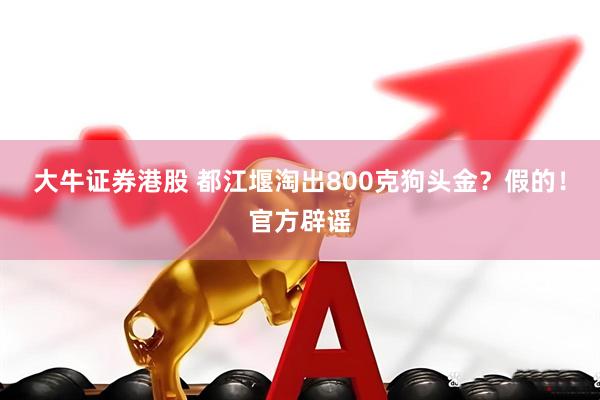 大牛证券港股 都江堰淘出800克狗头金？假的！官方辟谣