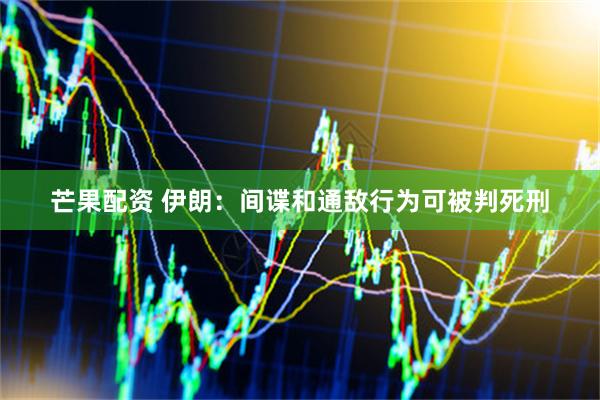 芒果配资 伊朗:间谍和通敌行为可被判死刑
